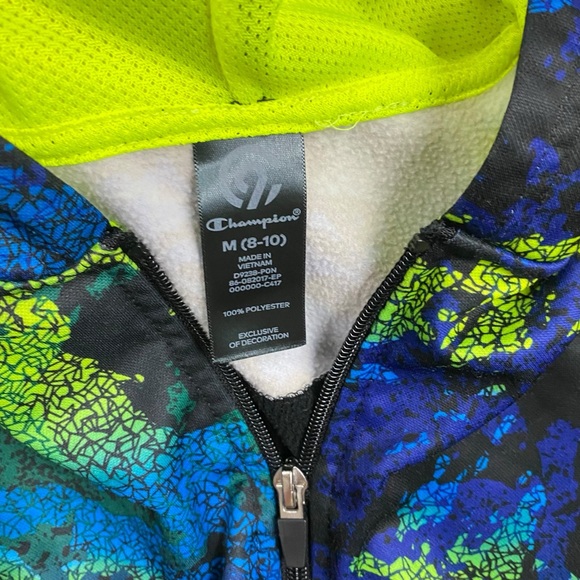 Boys Youth champion Place Black and Blue Kids Hoodie and gray crew neck sweater - Picture 5 of 6